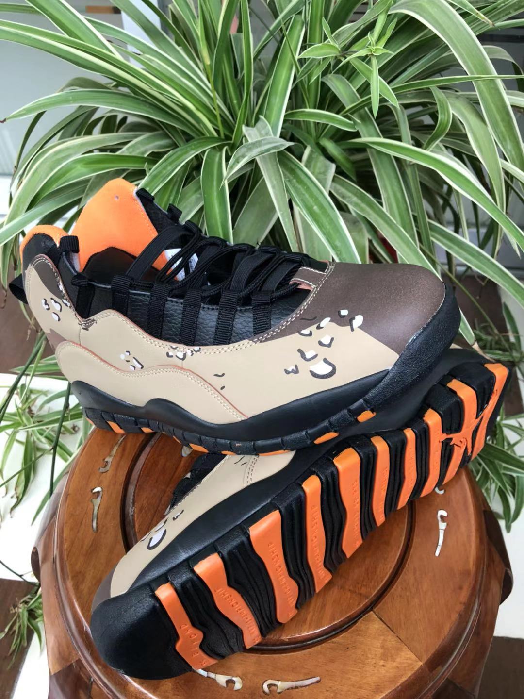 New Air Jordan 10 Camo Black Orange Shoes - Click Image to Close